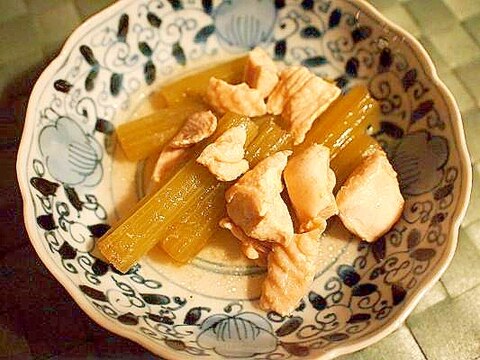 素朴☆　白だしで蕗と鶏肉の煮物